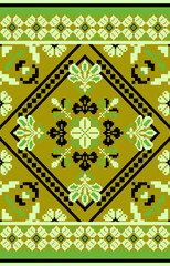 Ethnic Ukrainian geometric pattern. Aztec style embroidery abstract vector illustration.