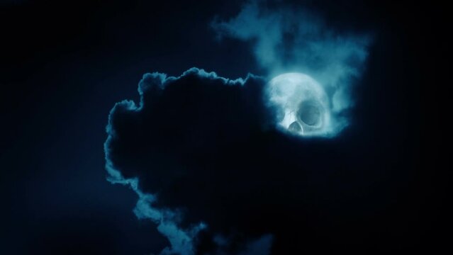 Skull Moon Comes Out From Behind Clouds