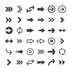 Arrow icons. Simple directional pictogram arrows.