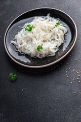rice noodles fresh delicious snack healthy meal food snack diet on the table copy space food background rustic top view keto or paleo diet veggie vegan or vegetarian food no meat