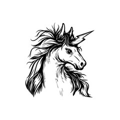 Obraz na płótnie Canvas horse head vector like a unicorn art