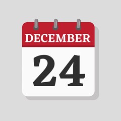 December 24 date visible on a page a day organizer calendar