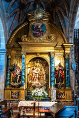 Fototapeta na wymiar Interior of Saint Mary the Bigger, basilica and church in Pontevedra, Galicia, Spain