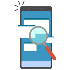 Searching on internet with smartphone.