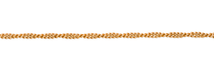 Twisted golden chain isolated with clipping path