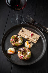 Homemade jelly meat on a festive Christmas table