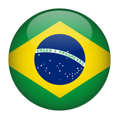 Brazil 3D Rounded Flag with no Background