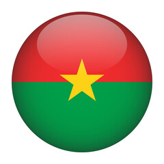 Burkina Faso 3D Rounded Flag with no Background