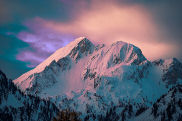 sunset in the mountains