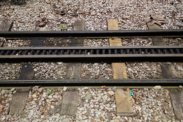 Naklejka premium Train track on Corcovado Rio de Janeiro Brazil