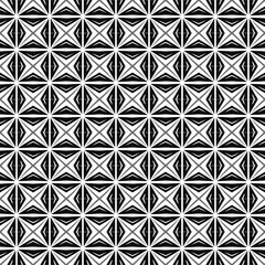 Fototapeta premium Black and white color star grid modern style tile pattern seamless background