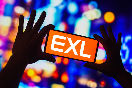 November 23, 2022, Brazil. In this photo illustration, the EXL Service logo is displayed on a smartphone screen.
