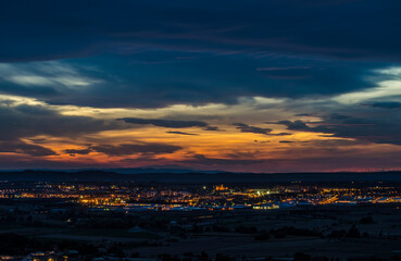 Colorful landscape of Huesca at sunset