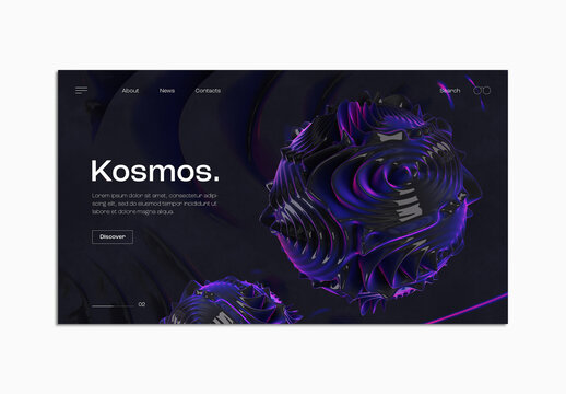 Kosmos-Futuristic Landing Page Layout