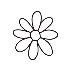 Vector doodle simple flower clipart