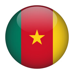 Cameroon 3D Rounded Flag with Transparent Background