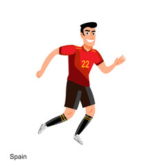 Fototapeta na wymiar Spain Soccer Player Vector Illustration
