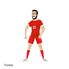 Tunisia Soccer Player Vector Illustration