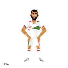 Iran Soccer Player Vector Illustration