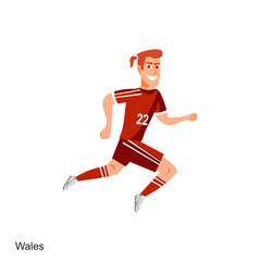Fototapeta na wymiar Wales Soccer Player Vector Illustration