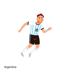 Argentina Soccer Player Vector Illustration
