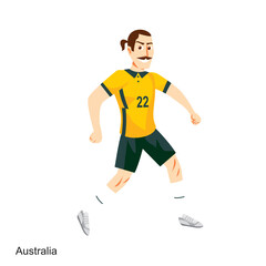 Australia Soccer Player Vector Illustration