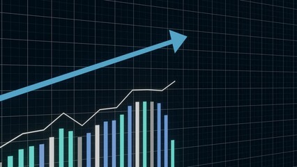 Stock market animated graphic. Stock price chart. Financial and business concept.	