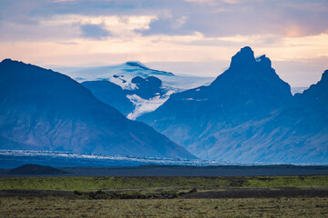 Landscape of the Ring Road near the Skaftafell Glacier (Iceland)