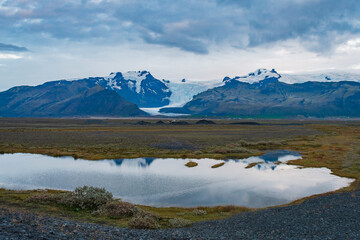 Landscape of the Ring Road near the Skaftafell Glacier (Iceland)