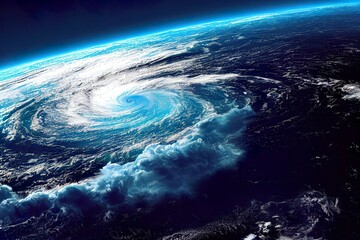 Huge cyclone over earth