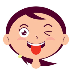 Fototapeta premium girl playful face cartoon cute
