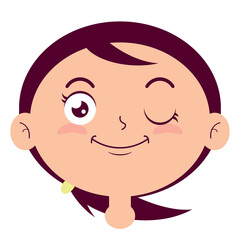 girl smile face cartoon cute