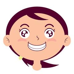 girl happy face cartoon cute