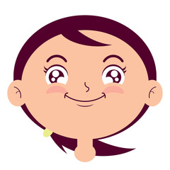 girl smile face cartoon cute
