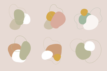Vector hand drawn modern blots for background. For icons, template, stylish background. 
Set of modern backgrounds.