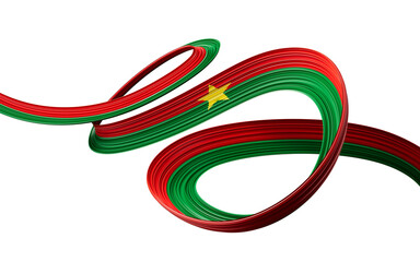 Burkina Faso pin icon wavy flag abstract colors. 3d illustration