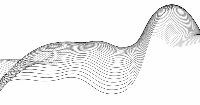 curved wavy lines tech futuristic motion background. dynamic abstract line waving loop line. Metaverse Abstract Seamless wave abstract lines stream 4K background loop