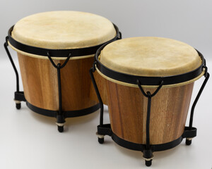 leather drum on a white background, bongo