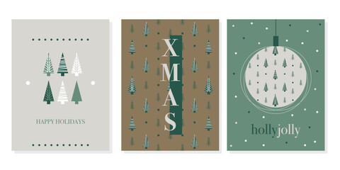 Vector modern Christmas cards templates posters prints