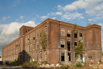 an old and ruined factory. Old buildings. Abandoned buildings.