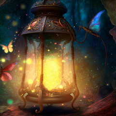 A fabulous image of a lamp in the style of fantasy. High quality illustration