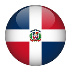 Dominican Republic 3D Rounded Flag with Transparent Background