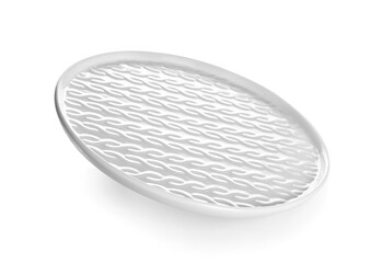 Plate with ornament on white background