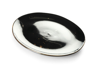 Dark plate isolated on white background