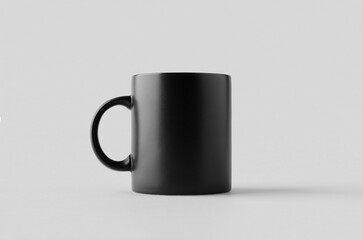 Black matte mug mockup.