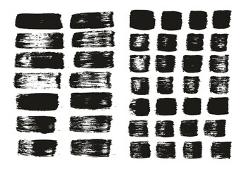 Flat Paint Brush Thick Straight Lines Mix High Detail Abstract Vector Background Mix Set 