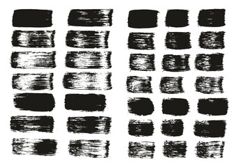 Flat Paint Brush Thick Straight Lines Mix High Detail Abstract Vector Background Mix Set 