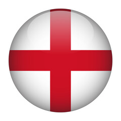 England 3D Rounded Flag with Transparent Background
