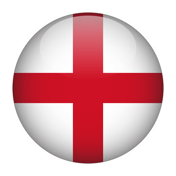 England 3D Rounded Flag with Transparent Background