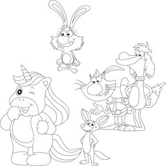 funny unicorn coloring page for kids